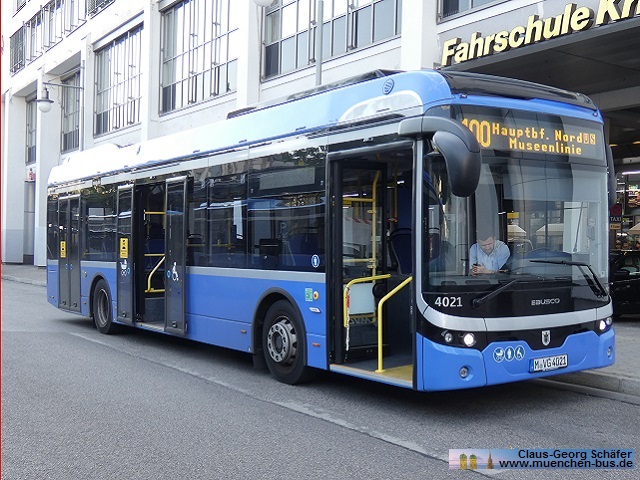 MVG München EBUSCO 2.2 HV Elektrobus - Wagen 4021