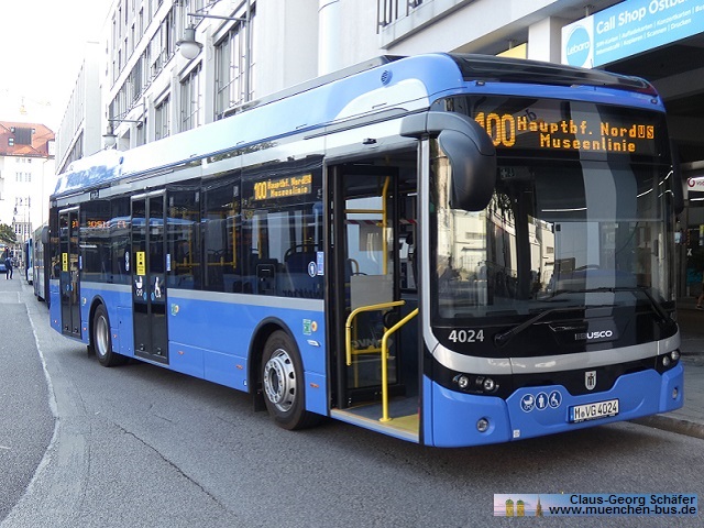 MVG München EBUSCO 2.2 HV Elektrobus - Wagen 4024